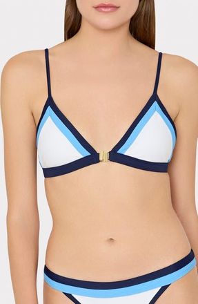 Milly Positano Colorblock Bikini Top in Navy Multi at Nordstrom, Size X-Small