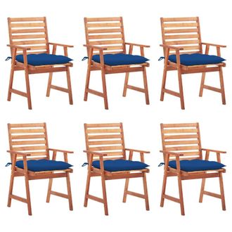 vidaXL Vidaxl - Sillas Comedor De Jard&iacute;n Y Cojines 6 Uds Madera Maciza Acacia