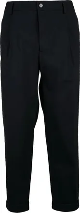 Les Hommes Technical Black Trousers with Tapered Silhouette and Functional Pockets