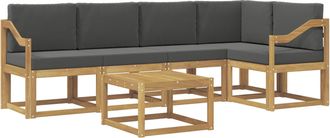 vidaXL Conjunto De Sof&aacute;s De Exterior 6 Uds. Blanco Y Antracita Vidaxl