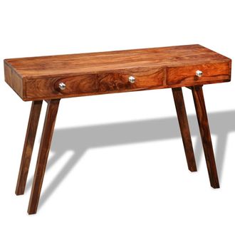 vidaXL Mesa Consola Con 3 Cajones Madera Maciza Acacia 76 Cm Vidaxl