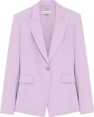 Patrizia Pepe Giacca da abito - Dames - Blazers - Paars - M - Leer - Jassen