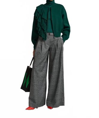 Essentiel Kodi Frill Sweater In Forest Whisper