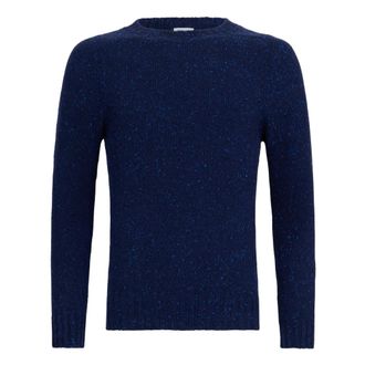 Malo Round-neck Knitwear, male, Blue, 2XL, Cashmere Crewneck Jumper