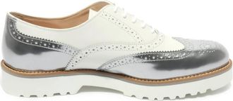 Hogan Italian Route Francesina Schoen - Dames - Veterschoenen - Wit - 36 EU - Schoenen