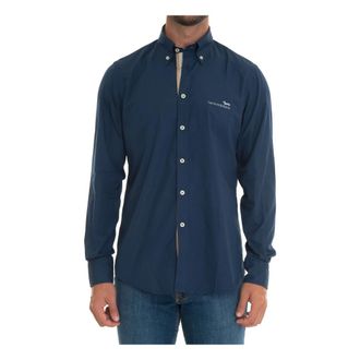 Harmont & Blaine Lange katoenen overhemd - Heren - Casual Overhemden - Blauw - S - Katoen - Overhemden