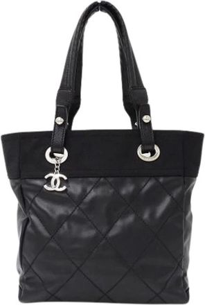 Chanel Borsa Tote Pre-owned in Tela - - Pre-owned - Donna - Nero - ONE SIZE