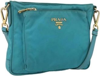 Prada Pre-owned Cross Body Bag - Dames - Vintage Schoudertas - Blauw - ONE Size - Nylon - Vintage