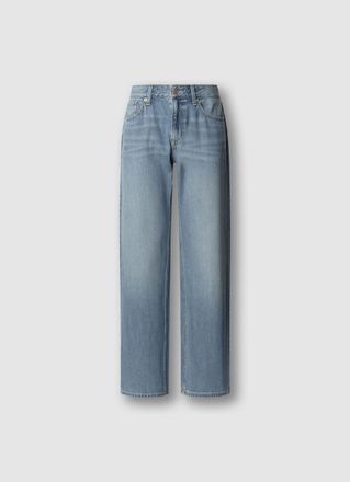 Pepe Jeans London Loose-fit-Jeans PEPE JEANS LOOSE ST JEANS LW NICKY, Damen, Gr. 26, L&auml;nge 32, light blau used, Denim/Jeans, Obermaterial: 64% Baumwolle, 36% Lyocell, l