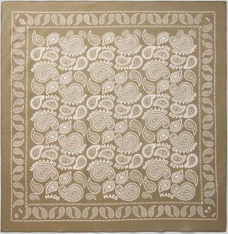 Mads Norgaard Halstuch aus Baumwolle im Allover-Look in Khaki, Gr&ouml;&szlig;e 1