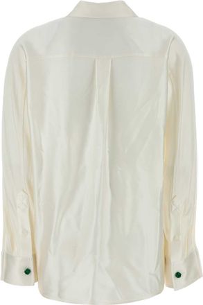 Bottega Veneta Womens Collo Shirt White Silk