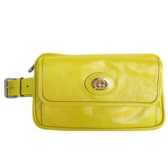 Gucci Pre-owned Belt Bags, female, Yellow, Size: ONE SIZE Pre-owned Leather gucci-bags
