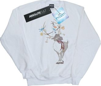 Disney Heren Frozen Sven en Olaf Kerst Ornamenten Sweatshirt (Wit)