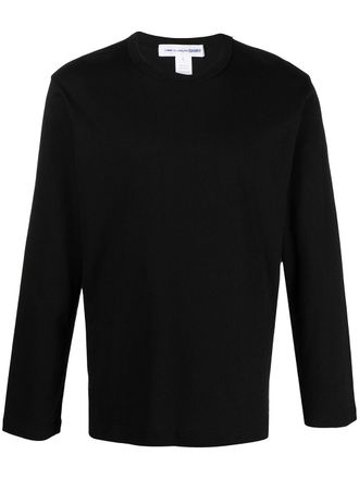 Comme Des Gar&ccedil;ons longsleeved cotton T-shirt - men - Cotton - L - Black