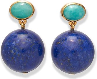 Lizzie Fortunato Umbria Lapis & Amazonite Drop Earrings in Blue at Nordstrom