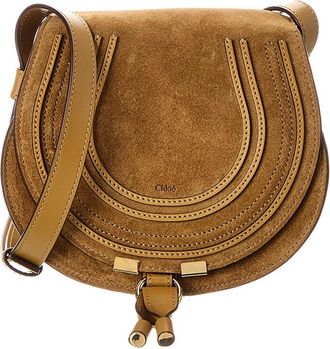 Chlo&eacute; Marcie Small Suede Saddle Bag