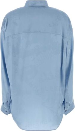 Balenciaga Womens Light Blue Silk Shirt Baby Exterior: Camicie