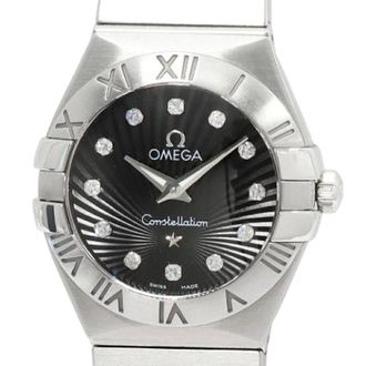 Omega Pre-owned Stainless Steel watches - Dames - Pre-owned - Zwart - Maat: ONE Size