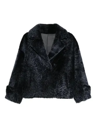 Manzoni24 shearling button-closure jacket - women - Lamb Shearling - 44 - Blue