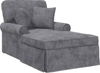vidaXL Chaise Lounge Con Falda Gris Oscuro 157 X 91 X 91 Cm Ares Vidaxl