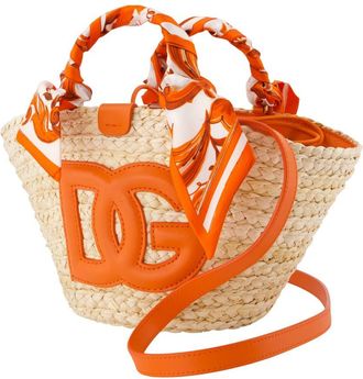Dolce & Gabbana Womens Kendra Shopper Bag - Dolce&gabbana Raffia Beige Totes-Shopping-Bags