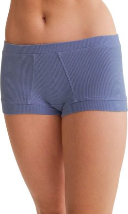 Fleur't Boxer Shorts in Denim Waffle at Nordstrom, Size X-Small