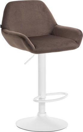 Clp Taburete de bar regulable y giratorio en Terciopelo Marr&oacute;n