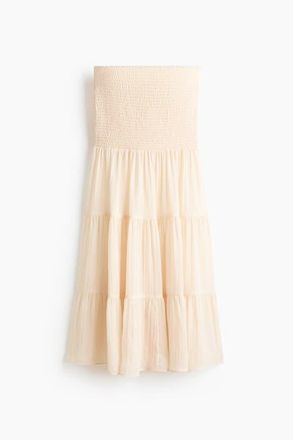 H&M Smocked Chiffon Skirt in Light Beige at Nordstrom, Size Xx-Large