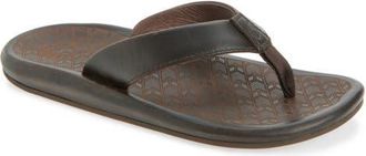 Olukai Ilikai Flip Flop in Dk Wood /Dk Wood at Nordstrom, Size 10