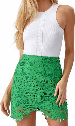Adelyn Rae Womens Janine Crochet Lace Eyelet Mini Skirt In Green