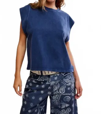 Free People Better Muscle Tee In Navy Academy