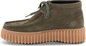 Clarks Schoenen, Dames, Groen, 42 EU, Leer, Torhill Moss Veterlaars