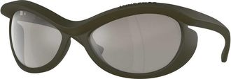 Burberry Light Grey Mirror Silver Irregular Unisex Sunglasses BE4428U 41096G 66