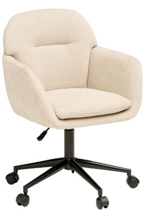 MID.YOU Mid.you Drehstuhl, Beige, Metall, Kunststoff, Textil, Drehkreuz, 55x85-95x60 cm, inklusive Armlehnen, B&uuml;rom&ouml;bel, B&uuml;rost&uuml;hle, Drehst&uuml;hle