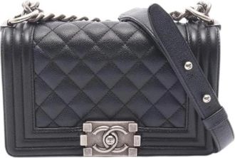 Chanel Pre-owned Boy Caviar Skin Small Shoulder Bag - Dames - Vintage Schoudertas - Zwart - ONE Size - Leer - Vintage
