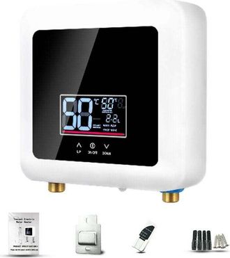 OEM Mini Calentador De Agua Instant&aacute;neo Sin Tanque De 220 V Con Panel De Pantalla Digital Led, Ducha Electr&oacute;nica, Ahorro De Energ&iacute;a (7500 W Negro) [clase 
