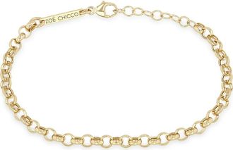 Zoë Chicco 14K Yellow Gold Large Rolo Chain Bracelet at Nordstrom, Size 7