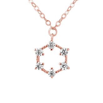 Lola Van Der Keen Ketting 5 zirkonium zirkonium 925 roze vergulde