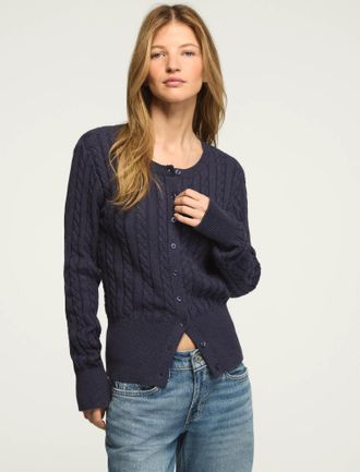 Lucky Brand Womens Cloud Soft Cable Cardigan