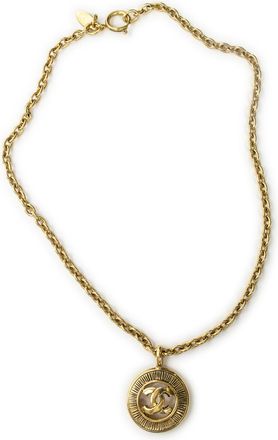 Chanel CC Round Pendant Chain Necklace Ketting