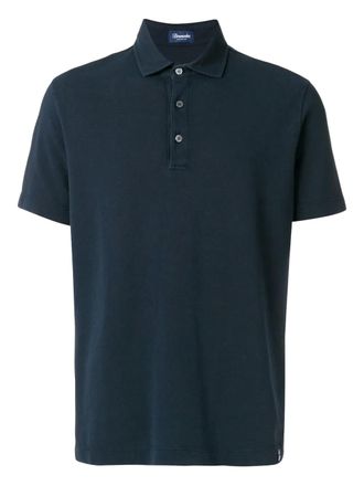 Drumohr poloshirt met rechte zoom - Blauw