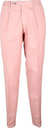 Michael Coal Pink Cotton-Linen Stretch Pants