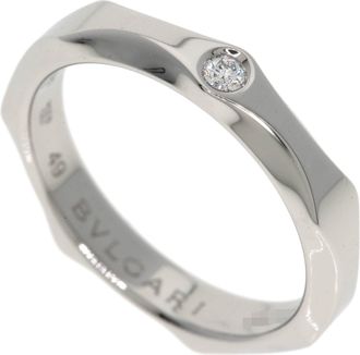 Bulgari Silver Platinum 950 Band Ring (Pre-Owned)