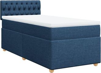 vidaXL Vidaxl - Cama Box Spring Con Colch&oacute;n Tela Azul 90x190 Cm