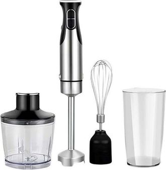 OEM Batidora De Inmersi&oacute;n 1800w Para Cocina Con Varilla, Picadora Y Vaso Medidor Plata