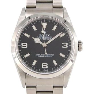 Rolex Pre-owned Explorer I Roestvrij staal Automatisch - Dames - Vintage Horloges - Zwart - ONE Size - Vintage