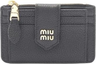 Miu Miu Pre-owned Wallets, female, Black, Size: ONE SIZE Pre-owned VIT Daino Card Case