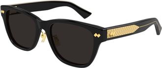 Bottega Veneta BV1402SK Asian Fit 001 Mens Sunglasses Black Size 55