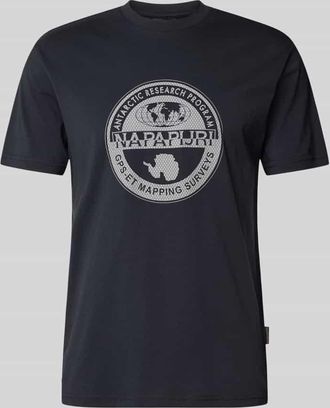 Napapijri T-Shirt mit Label-Print in BLACK, Größe S