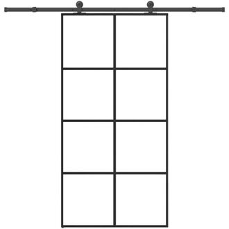vidaXL Vidaxl - Puerta Corredera Set Herrajes Vidrio Esg Aluminio 102,5x205 Cm